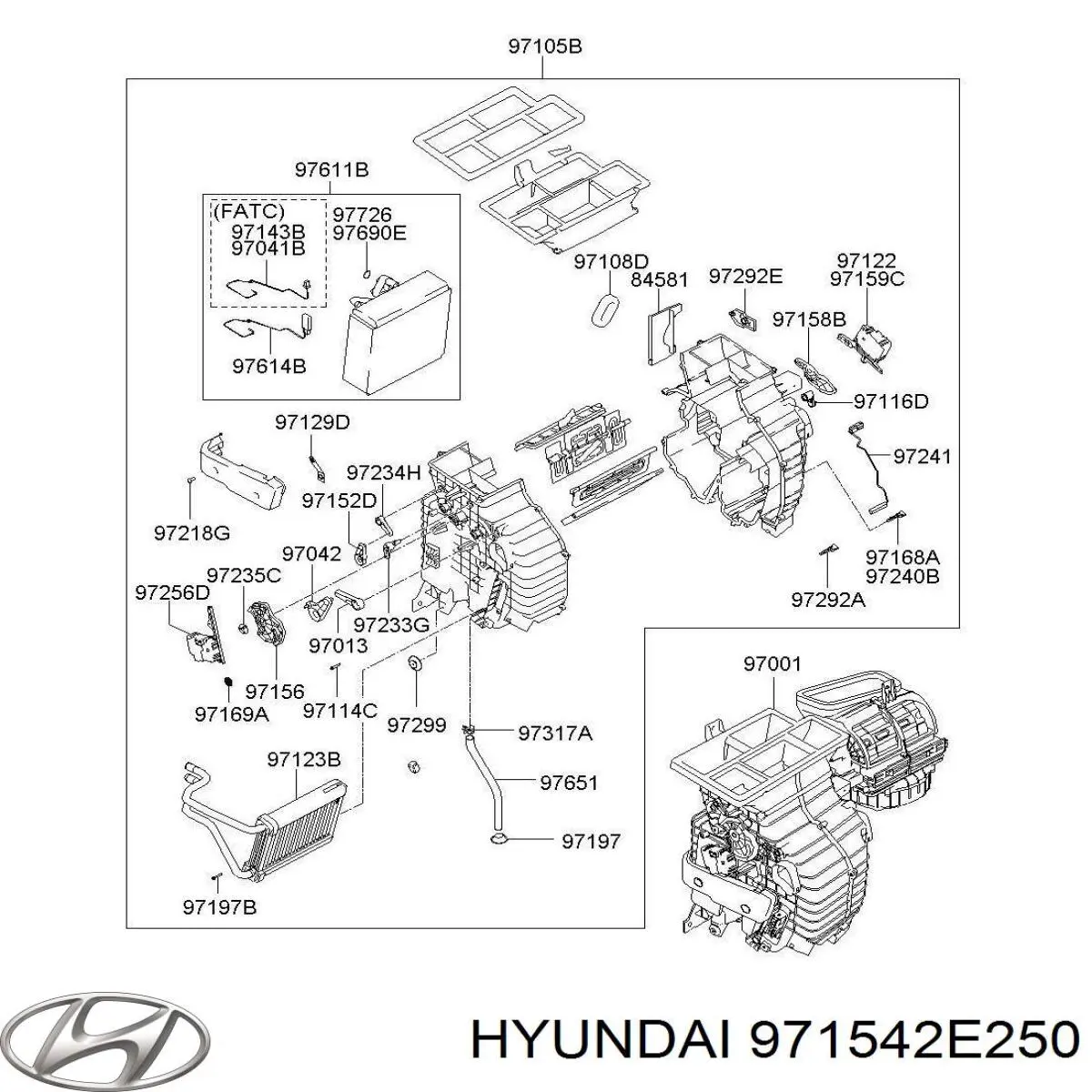 Купить 971542E250 Hyundai/Kia Моторчик заслонки печки