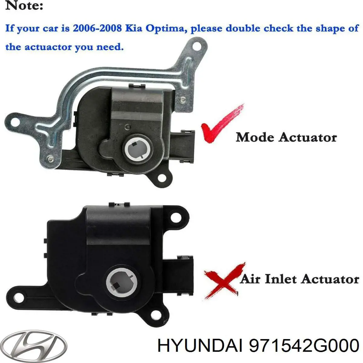 Мотор заслонки печки Hyundai/Kia 971542G000 цена, от 12.67 USD