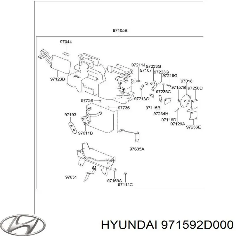 Привод заслонки печки 971592D000 Hyundai/Kia