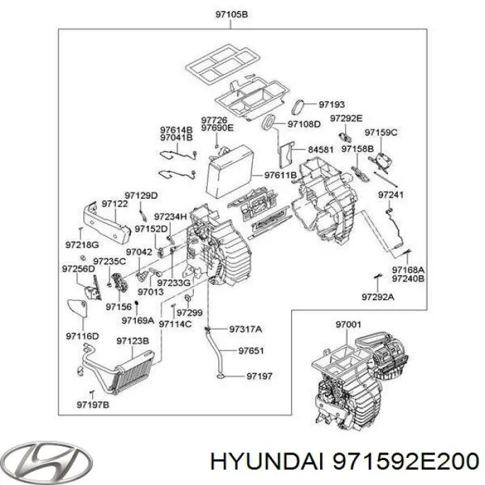 Купить 971592E200 Hyundai/Kia Моторчик заслонки печки