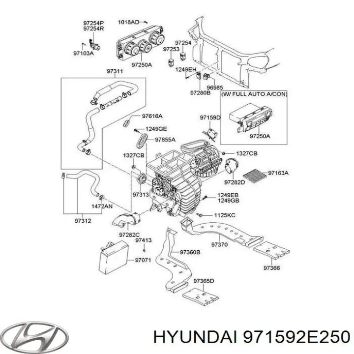 Привод заслонки печки Hyundai/Kia 971592E250