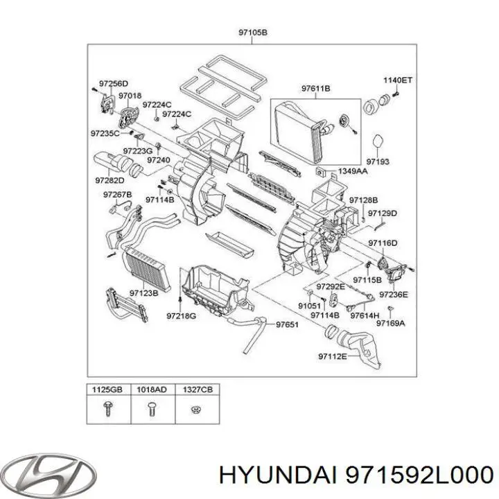 Привод заслонки печки Hyundai/Kia 971592L000
