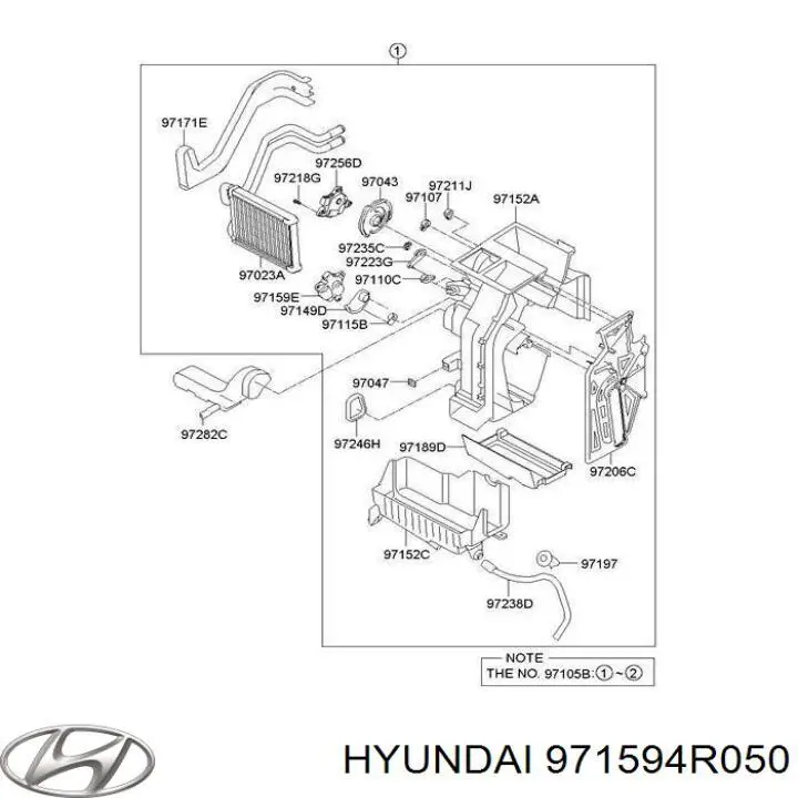 Привод заслонки печки 971594R050 Hyundai/Kia