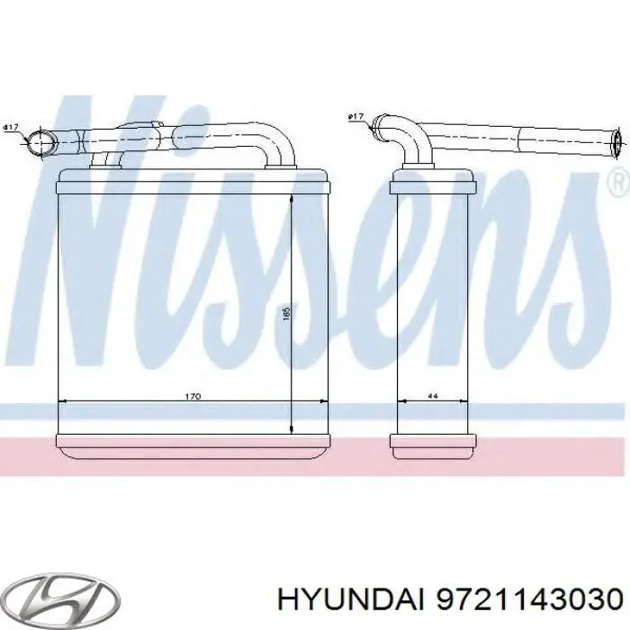 9721143030 Hyundai/Kia радиатор печки