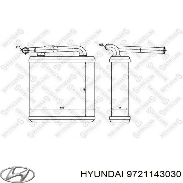 Радиатор печки (отопителя) Hyundai/Kia 9721143030 цена, от 89.05 USD