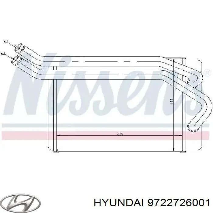 97227-26001 Hyundai/Kia радиатор печки