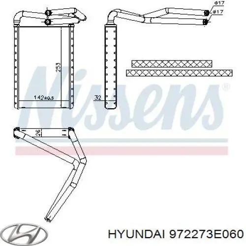 Радиатор печки 972273E060 Hyundai/Kia