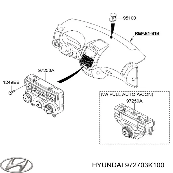 972703K100 Hyundai/Kia sensor de temperatura de ar no salão