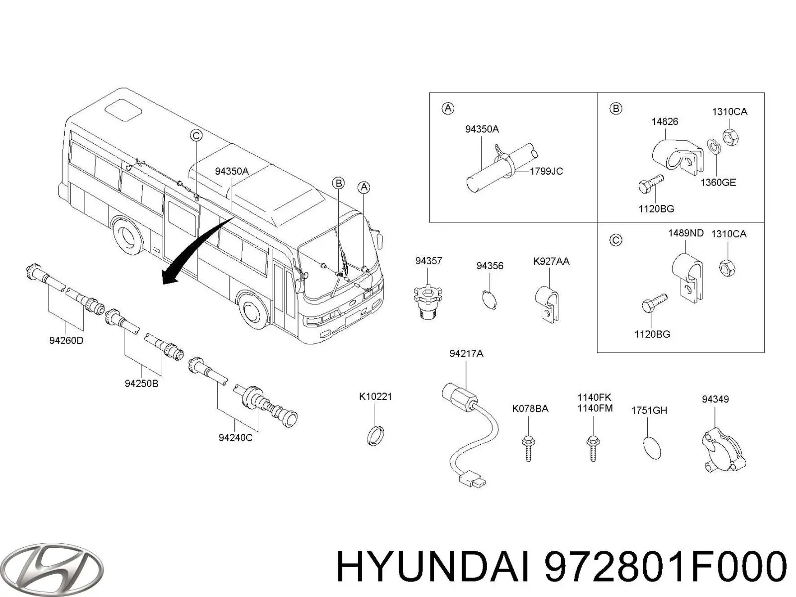 Купить 972802F001 Hyundai/Kia Датчик загрязнения воздуха