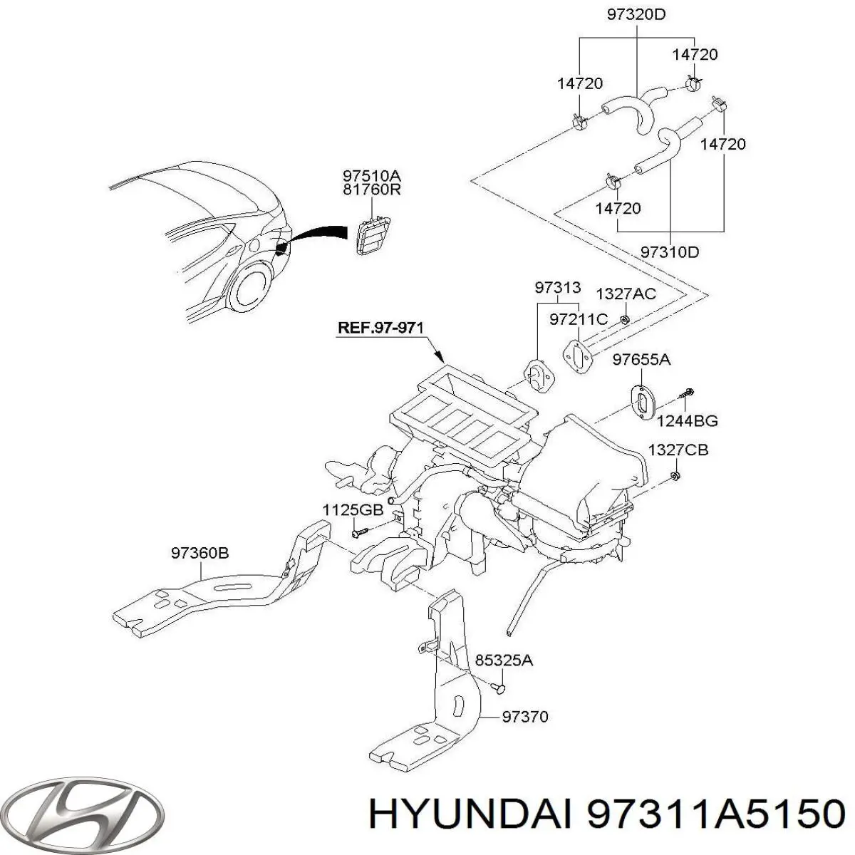 97311A5150 Hyundai/Kia Шланг радиатора печки