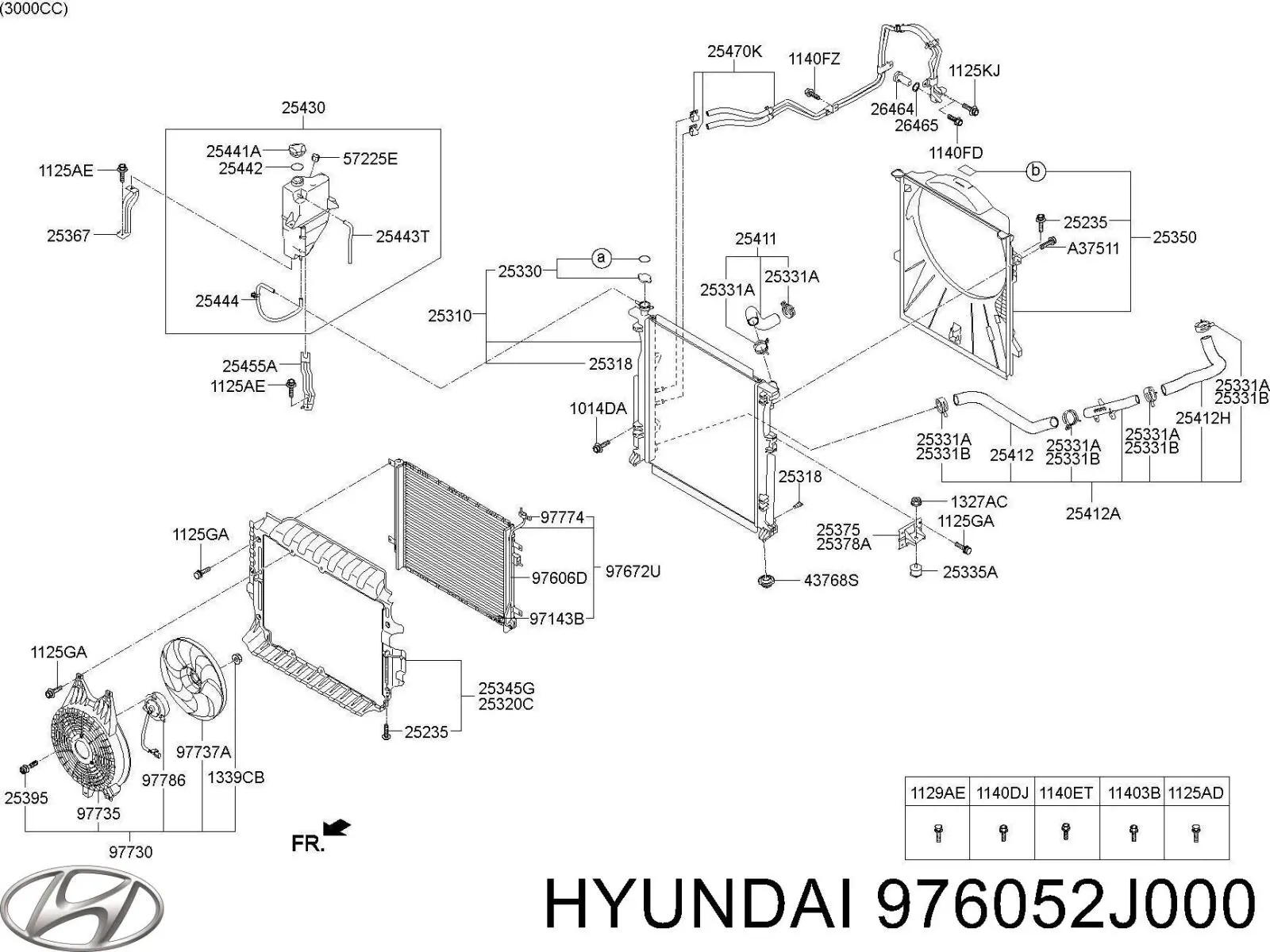 Радиатор кондиционера 976052J000 Hyundai/Kia