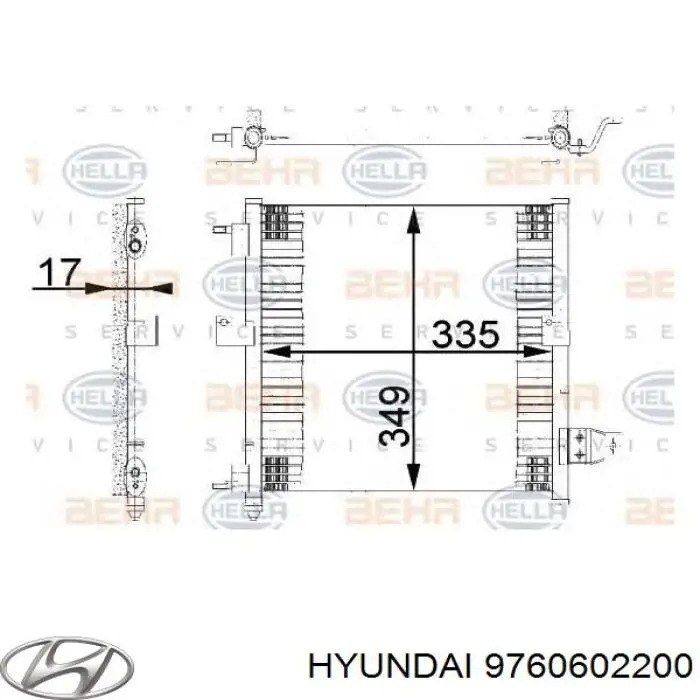 Радиатор кондиционера 9760602200 Hyundai/Kia