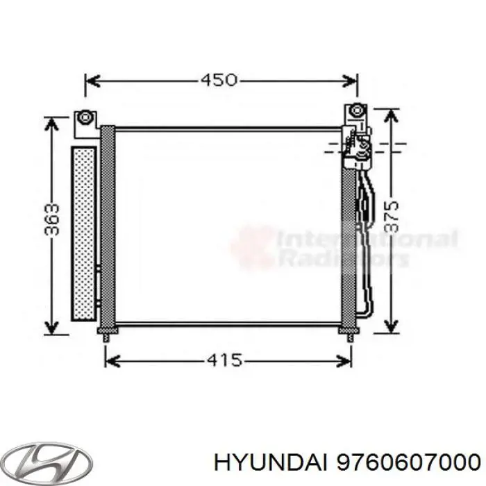 Радиатор кондиционера 9760607000 Hyundai/Kia