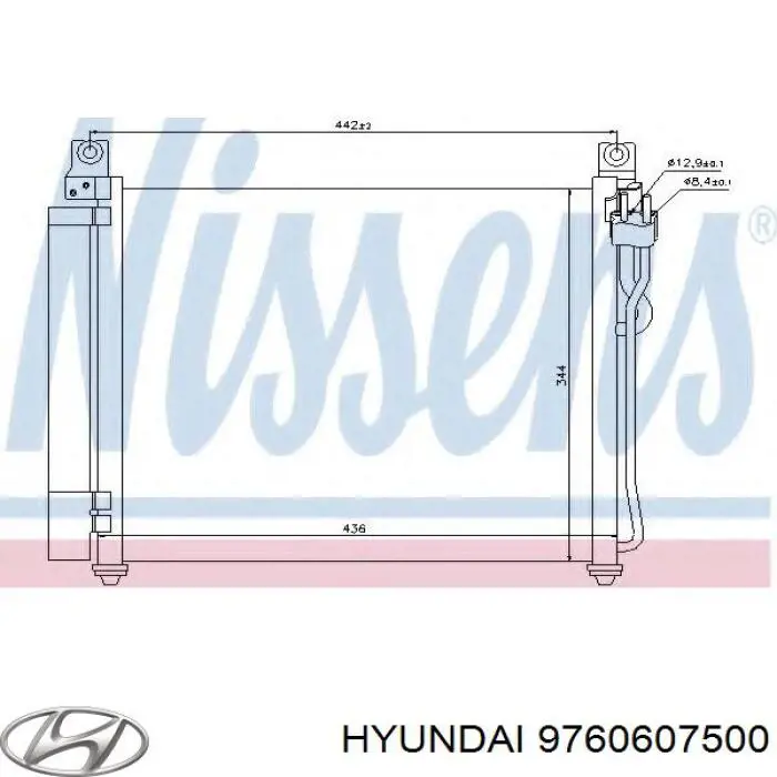 Радиатор кондиционера 9760607500 Hyundai/Kia