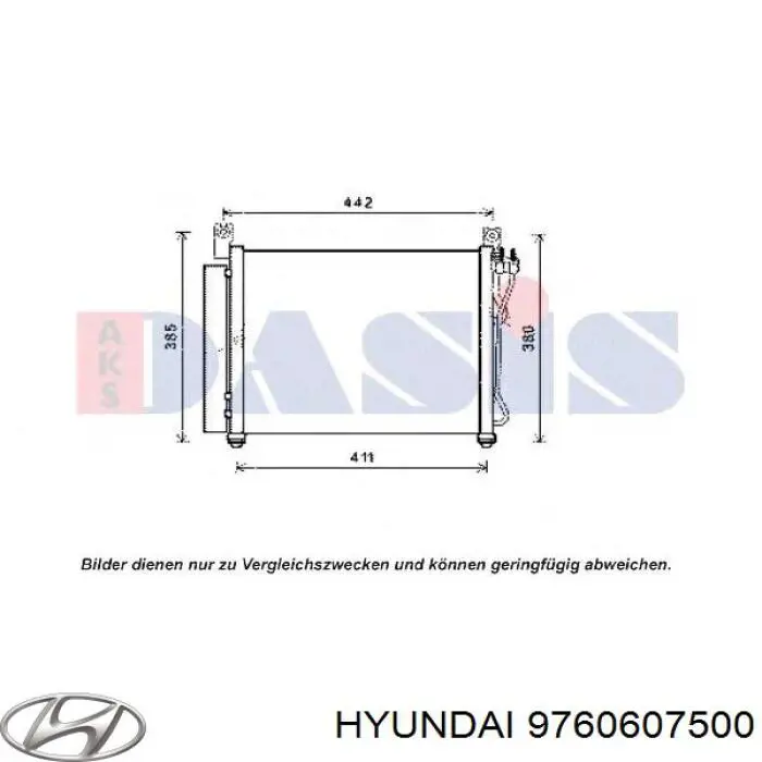 Конденсатор кондиционера Hyundai/Kia 9760607500 цена, от 126.17 USD