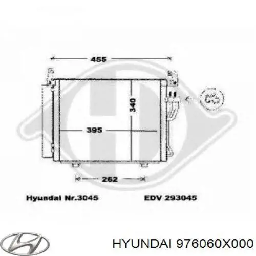 Радиатор кондиционера 976060X000 Hyundai/Kia