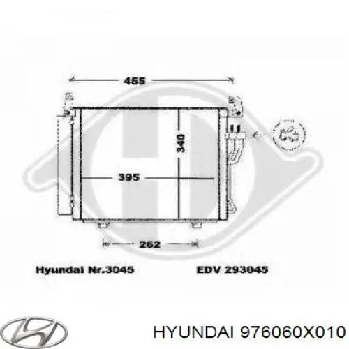 Радиатор кондиционера 976060X010 Hyundai/Kia