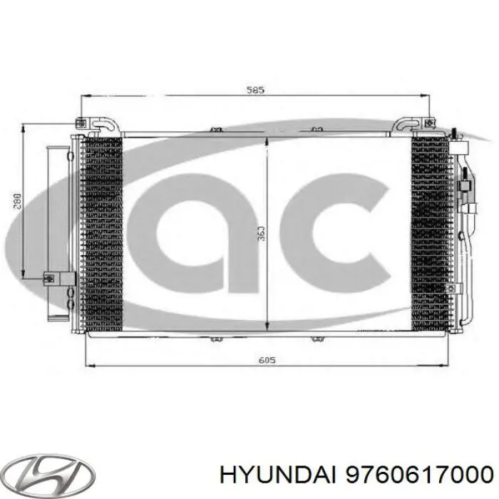 Конденсатор кондиционера Hyundai/Kia 9760617000 цена, от 76.16 USD