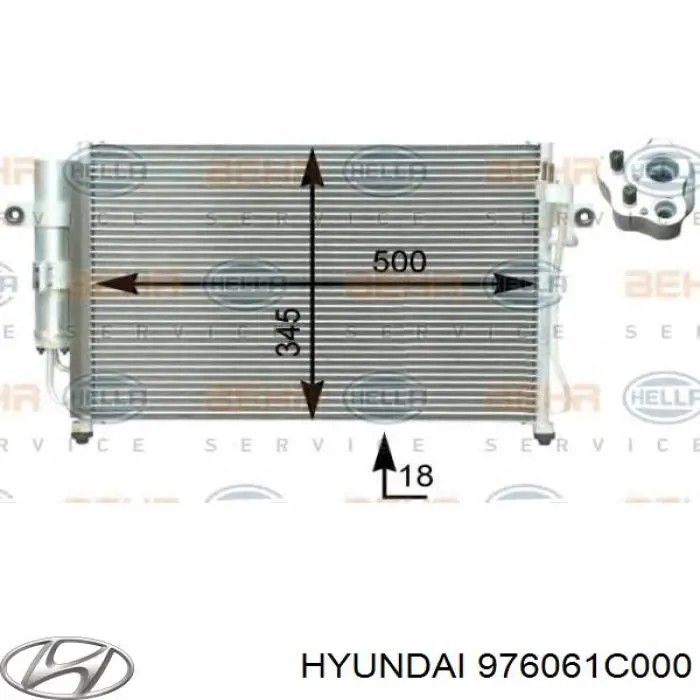 976061C000 Hyundai/Kia Конденсатор