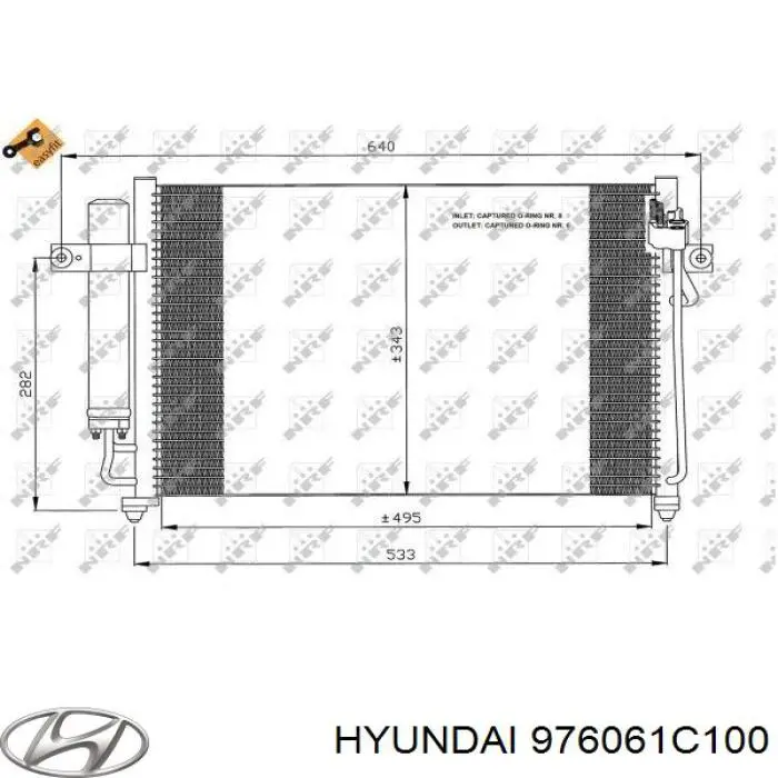 Радиатор кондиционера 976061C100 Hyundai/Kia