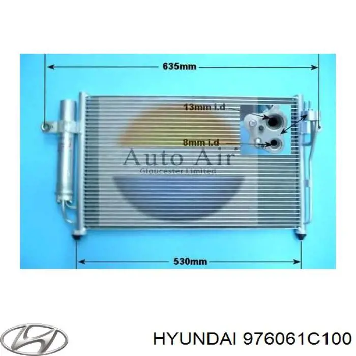 976061C100 Hyundai/Kia радиатор кондиционера