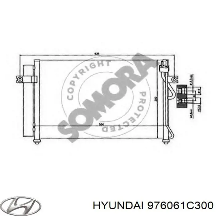 Радиатор кондиционера 976061C300 Hyundai/Kia