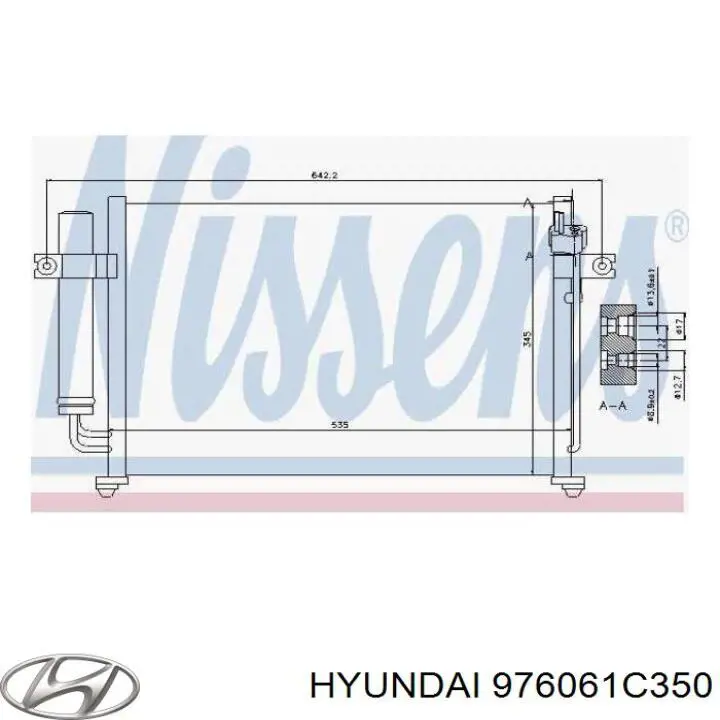 Радиатор охлаждения кондиционера Hyundai/Kia 976061C350