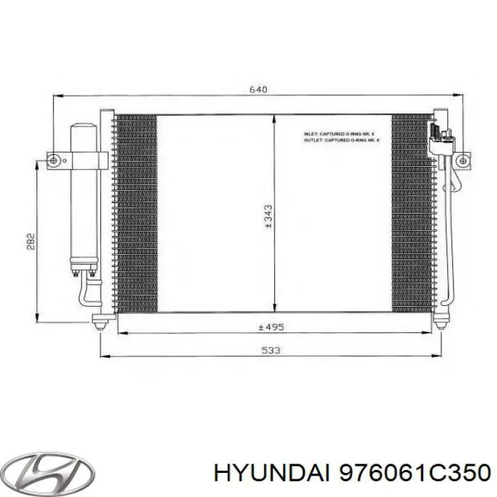 976061C350 Hyundai/Kia Конденсатор