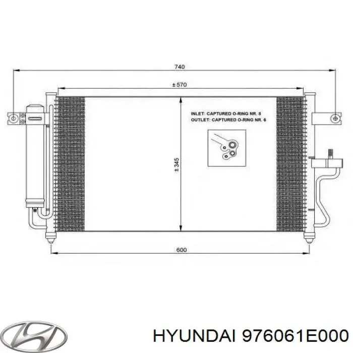 Конденсатор кондиционера Hyundai/Kia 976061E000 цена, от 65.68 USD