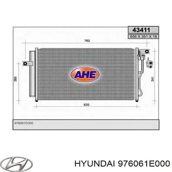 Купить 976061E000 Hyundai/Kia Радиатор системы охлаждения кондиционера