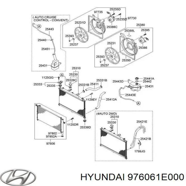 Радиатор кондиционера 976061E000 Hyundai/Kia