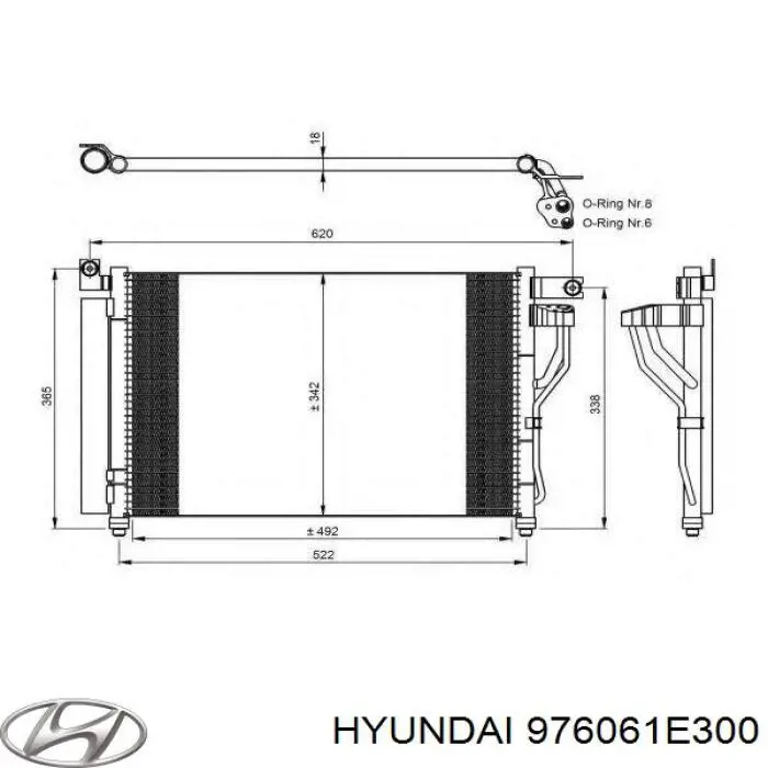 Радиатор кондиционера 976061E300 Hyundai/Kia