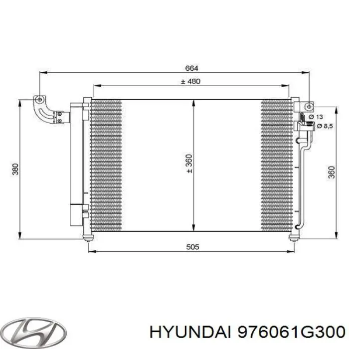 Радиатор кондиционера 976061G300 Hyundai/Kia