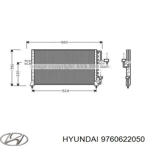 Конденсатор кондиционера Hyundai/Kia 9760622050 цена, от 89.09 USD