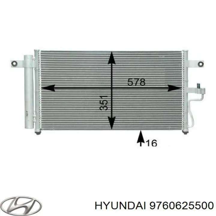 Радиатор кондиционера 9760625500 Hyundai/Kia