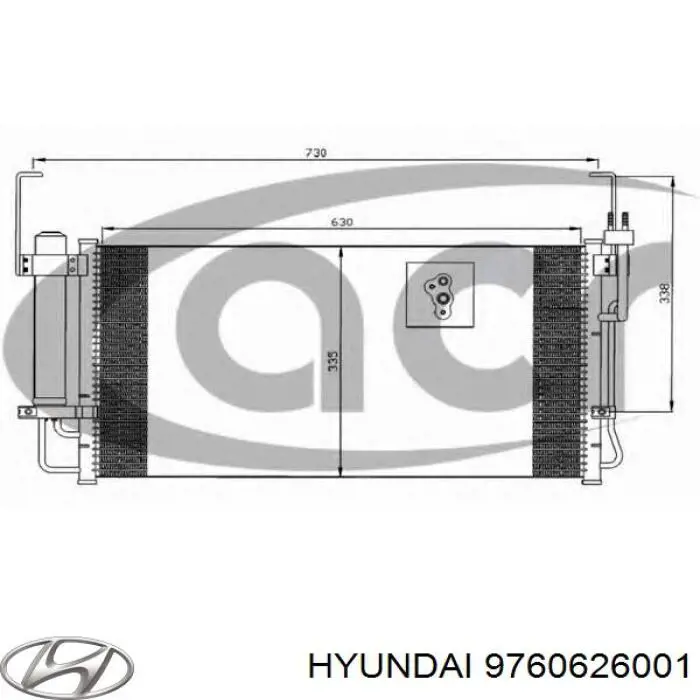 Конденсатор кондиционера Hyundai/Kia 9760626001 цена, от 96.55 USD