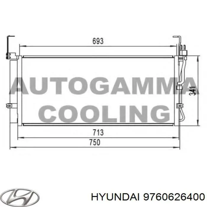 Купить 9760626400 Hyundai/Kia Радиатор системы охлаждения кондиционера