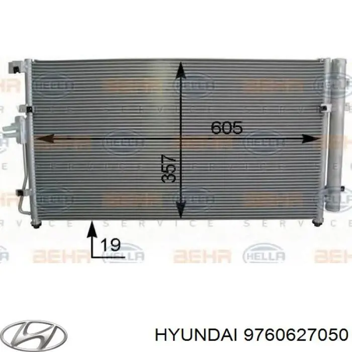 Радиатор кондиционера 9760627050 Hyundai/Kia