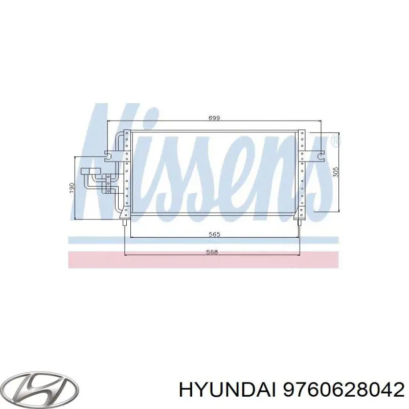 Радиатор кондиционера Хундай Лантра 1 (Hyundai Lantra)