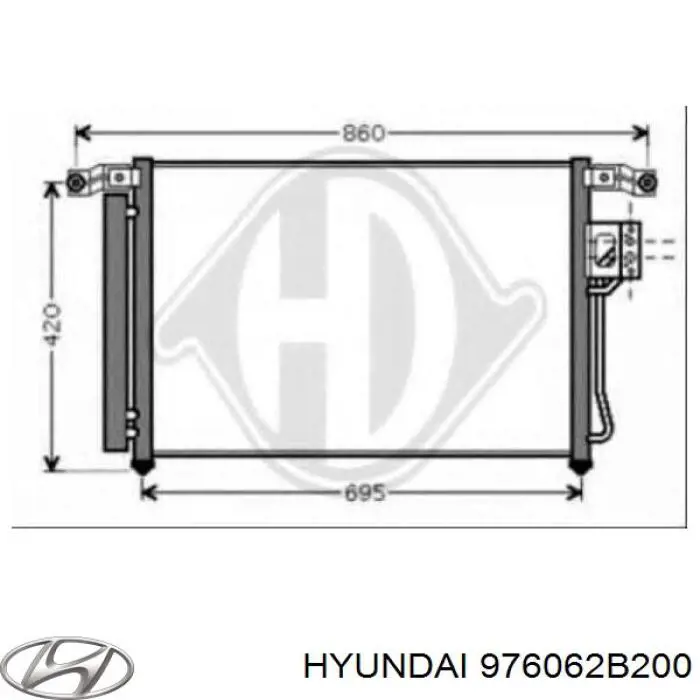 Конденсатор кондиционера Hyundai/Kia 976062B200 цена, от 79.10 USD