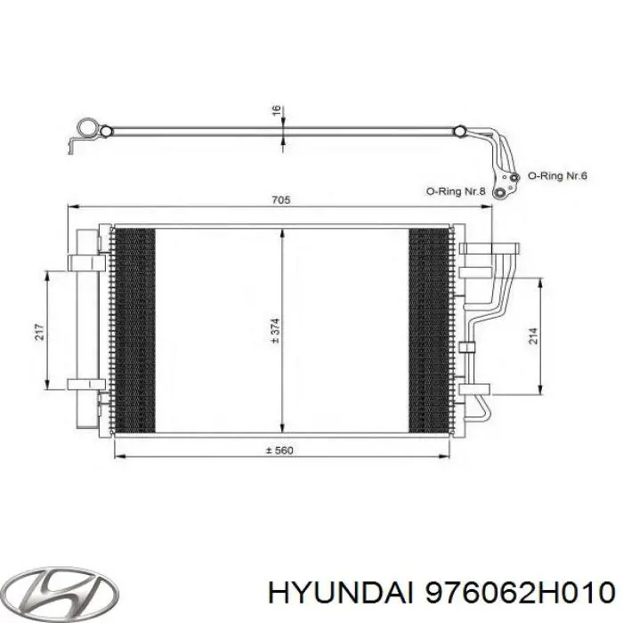 976062H010 Hyundai/Kia радиатор кондиционера