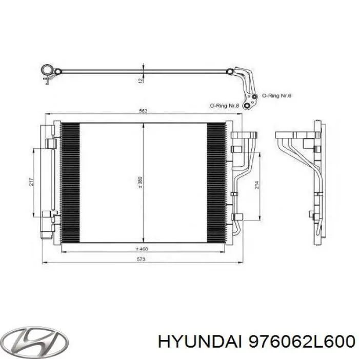 976062L600 Hyundai/Kia radiador de aparelho de ar condicionado