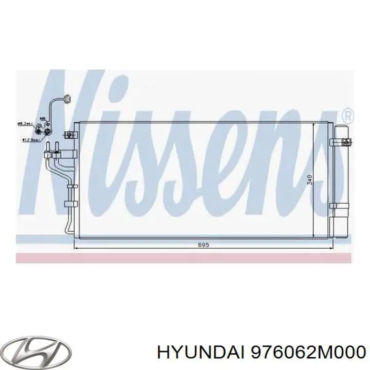 Радиатор кондиционера 976062M000 Hyundai/Kia