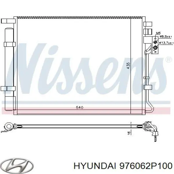 976062P100 Hyundai/Kia radiador de aparelho de ar condicionado