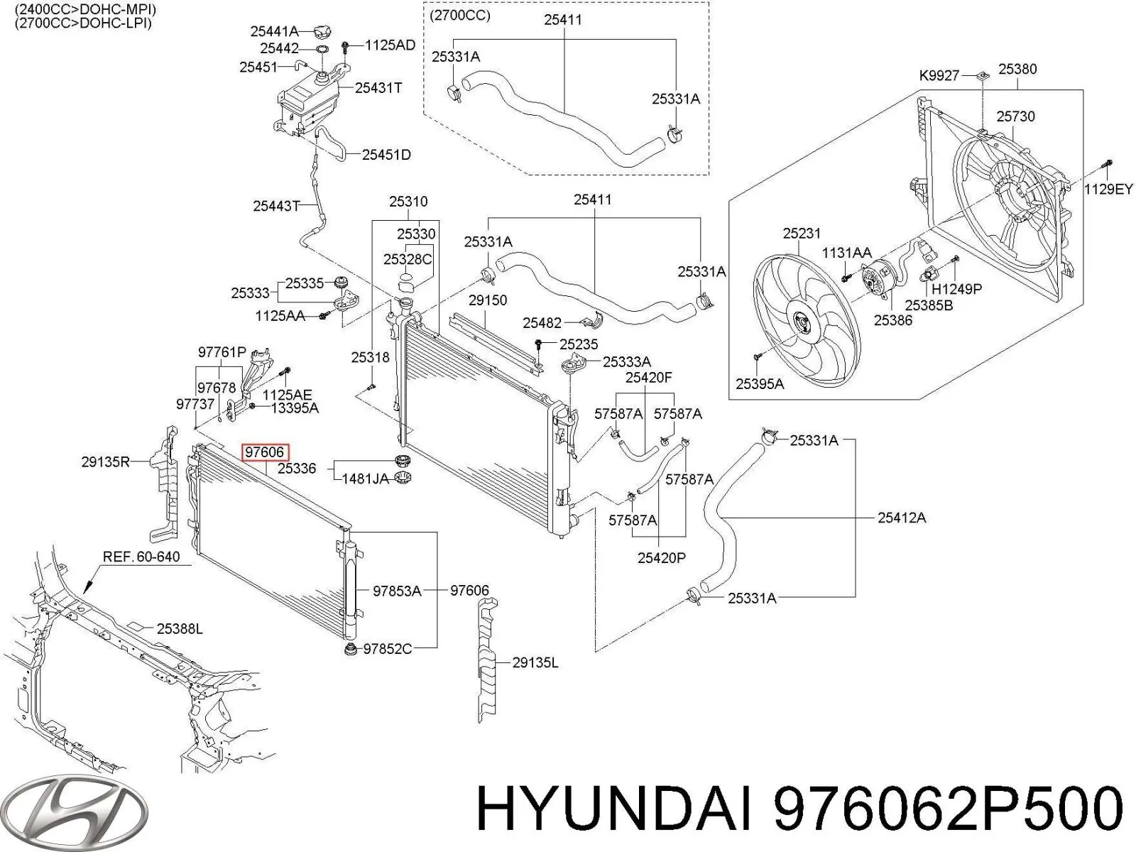 Купить 976062P500 Hyundai/Kia Радиатор системы охлаждения кондиционера