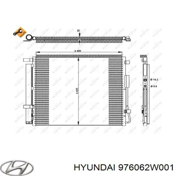Конденсатор кондиционера Hyundai/Kia 976062W001 цена, от 76.02 USD