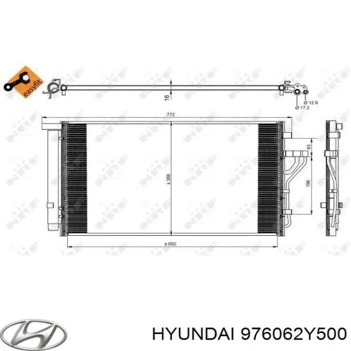 Радиатор кондиционера 976062Y500 Hyundai/Kia