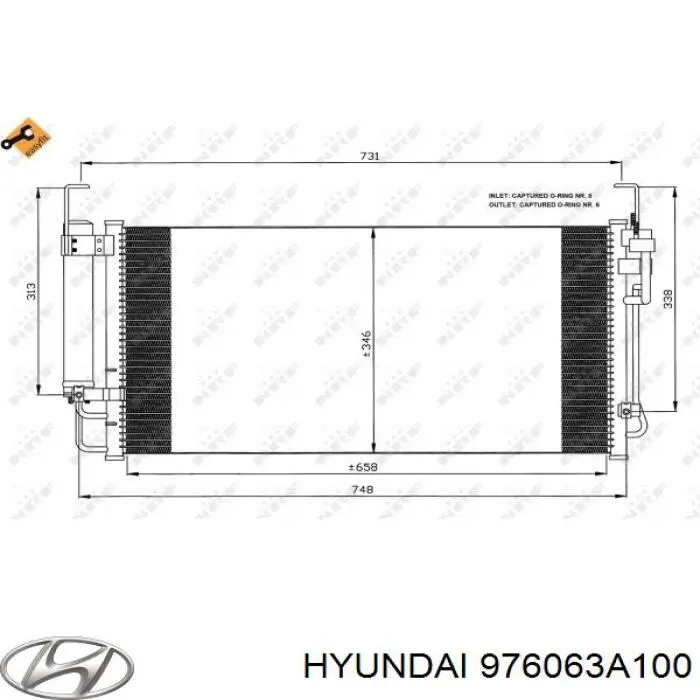 976063A100AT Hyundai/Kia radiador de aparelho de ar condicionado