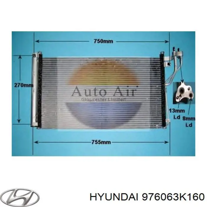 976063K160 Hyundai/Kia радиатор кондиционера