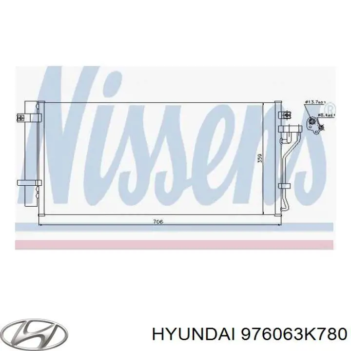 Радиатор кондиционера 976063K780 Hyundai/Kia